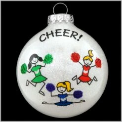 Cheer Team Sparkle Glass Ornament