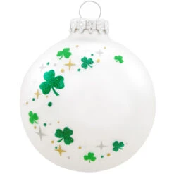 Personalized Shamrock Swirl Glass Ornament -Holiday Decoration Store 1174730 web 2
