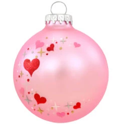 Personalized Pink Heart Swirl Glass Ornament -Holiday Decoration Store 1174731 web 2