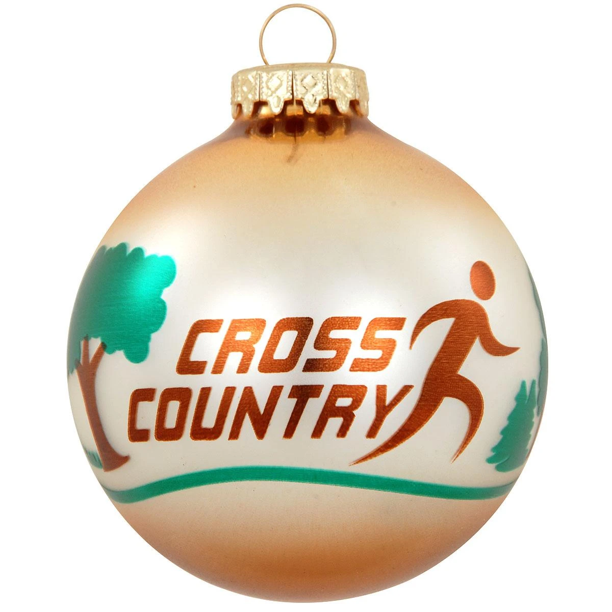 Personalized Round Cross Country Glass Ornament 4 Personalized Round Cross Country Glass Ornament - Image 2