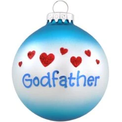 Personalized Godfather With Hearts Glass Ornament -Holiday Decoration Store 1175482 web 2