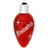 Personalized Red Light Bulb Glass Ornament
