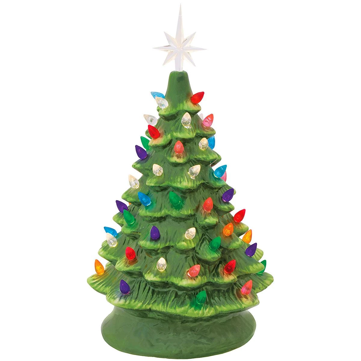 Green Ceramic Christmas Tree With Lights 3 Green Ceramic Christmas Tree With Lights