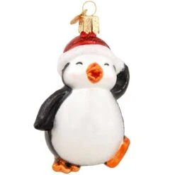 Dancing Penguin Glass Ornament