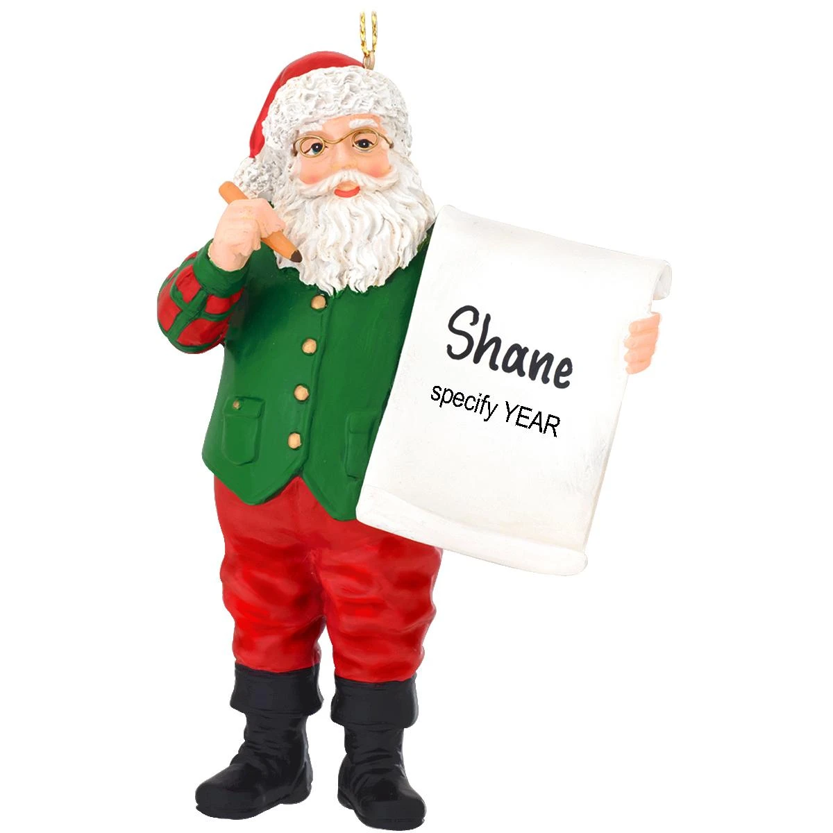 Personalized Santa With List Ornament 3 Personalized Santa With List Ornament