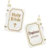 Personalized Holy Bible White Glass Ornament