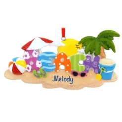 Personalized Ornament With Word Beach