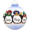 Personalized Penguin Family Of 4 Glass Sparkle Ornament -Holiday Decoration Store 1178747 web 1.default