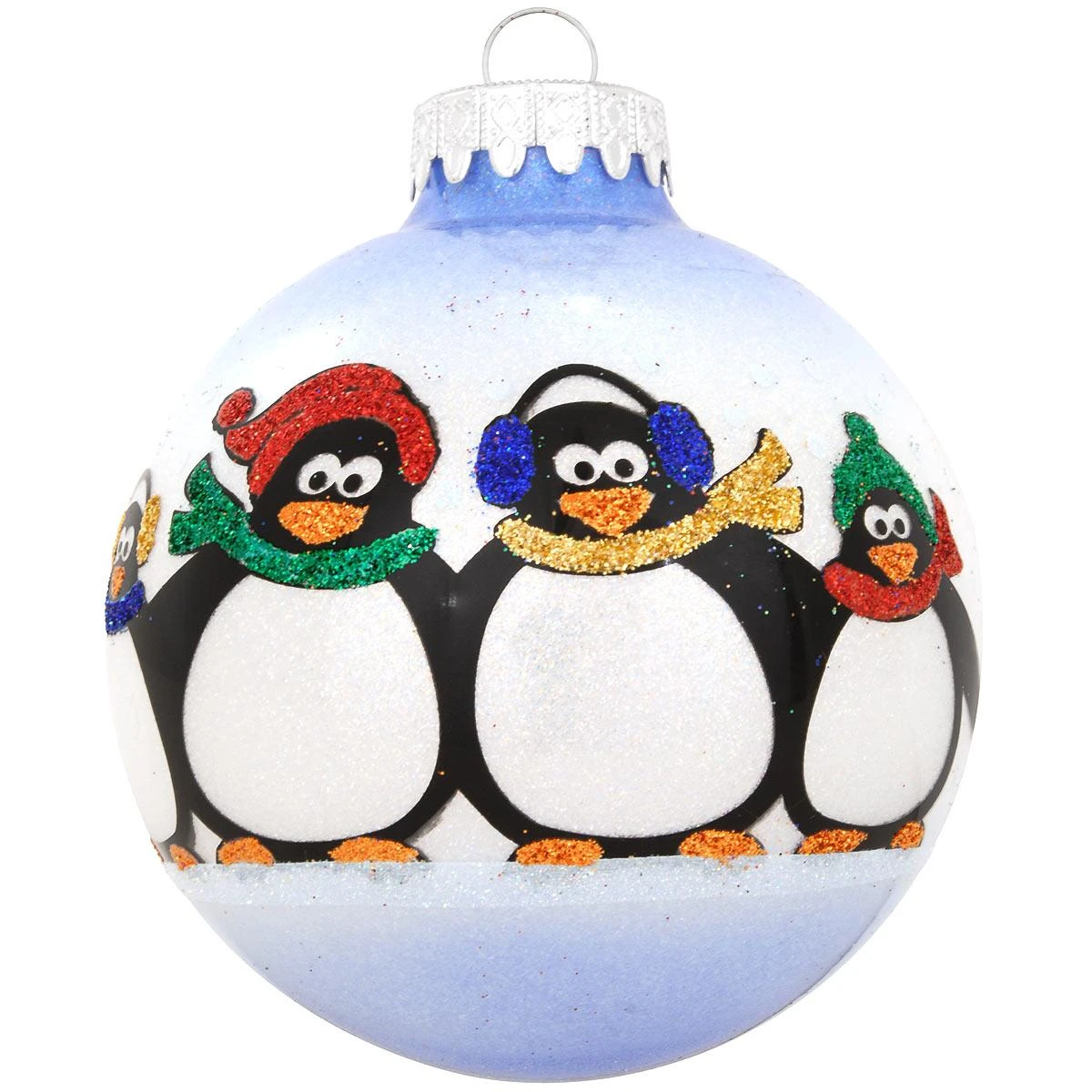 Personalized Penguin Family Of 4 Glass Sparkle Ornament 4 Personalized Penguin Family Of 4 Glass Sparkle Ornament - Image 2