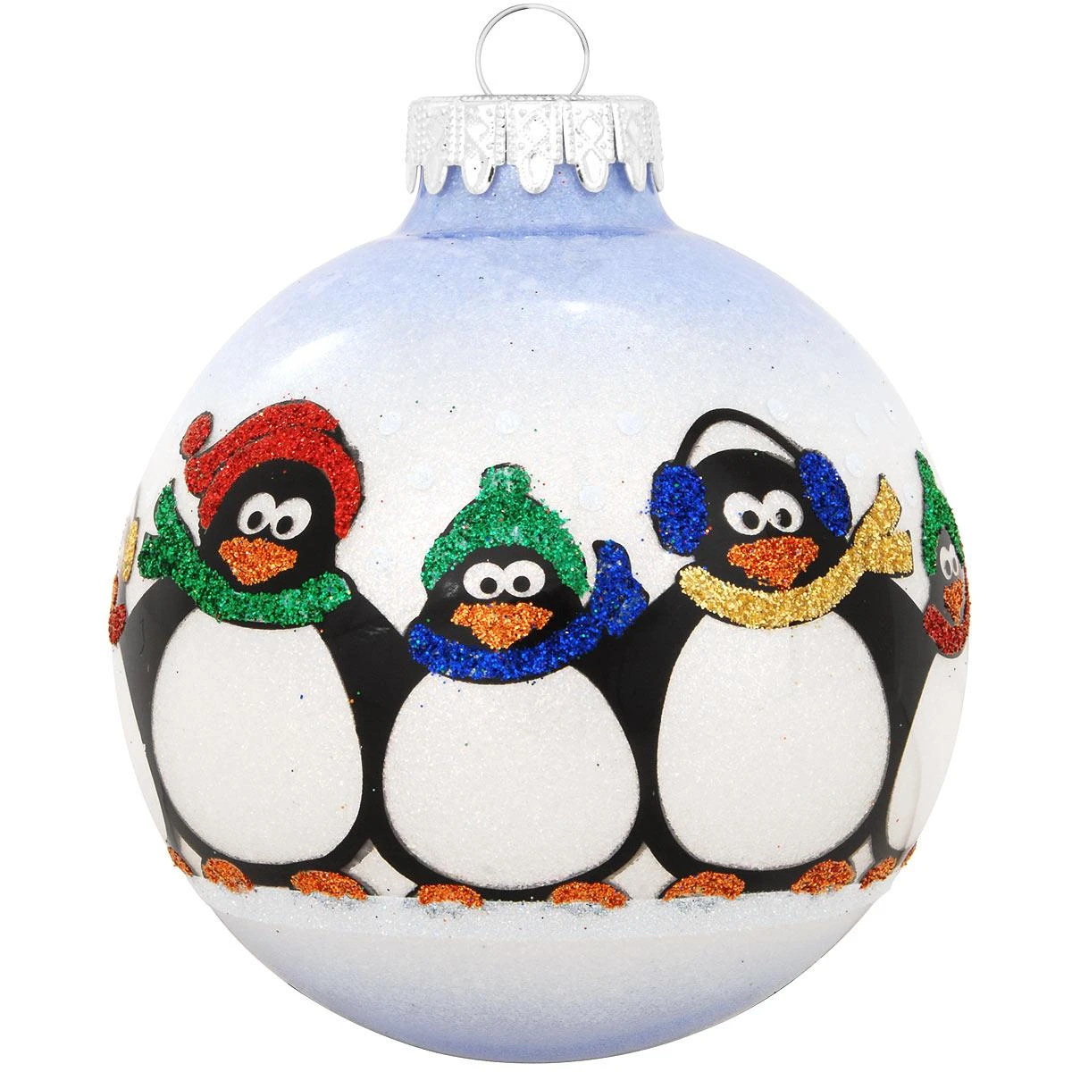 Personalized Penguin Family Of 5 Glass Sparkle Ornament 4 Personalized Penguin Family Of 5 Glass Sparkle Ornament - Image 2