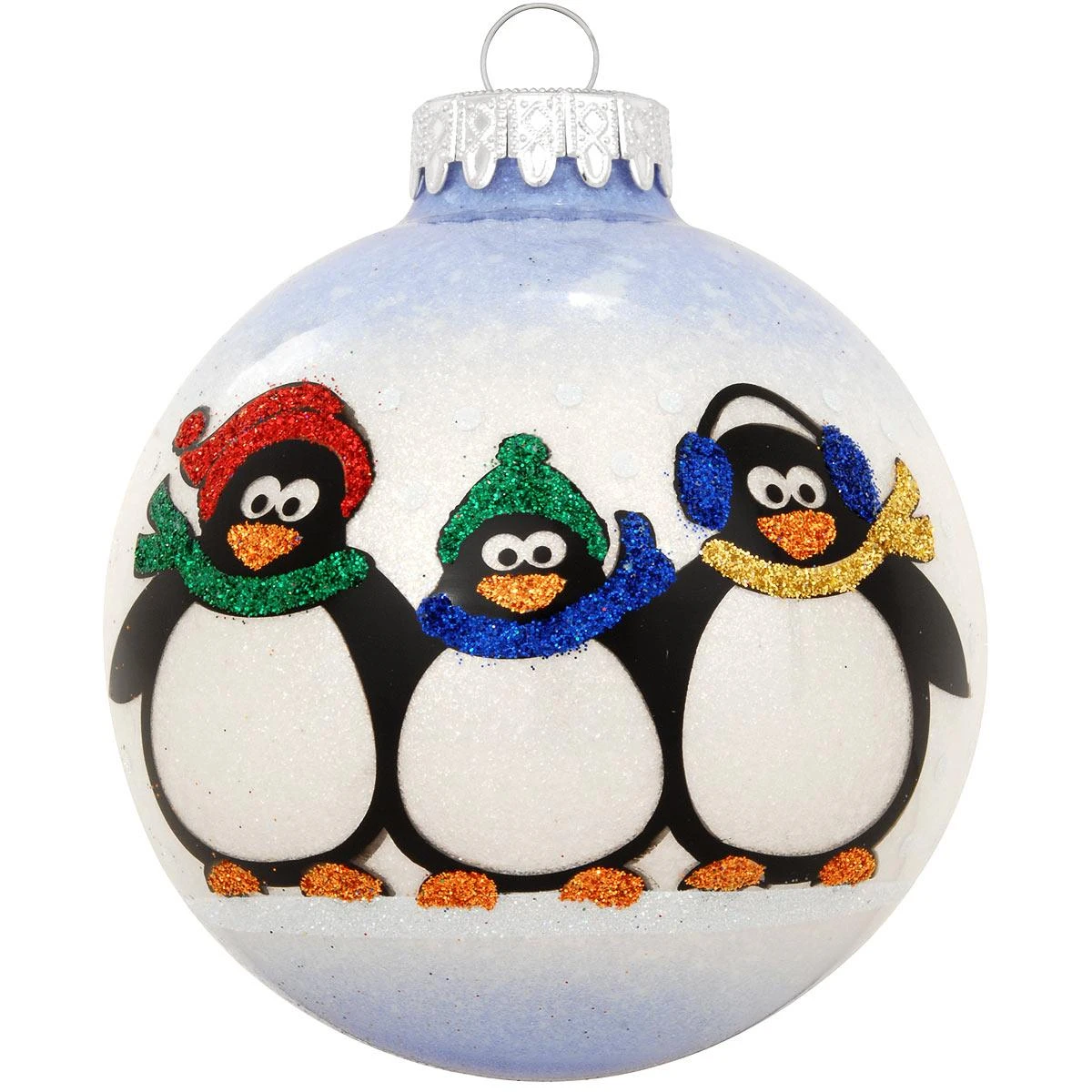 Personalized Penguin Family Of 3 Glass Sparkle Ornament 4 Personalized Penguin Family Of 3 Glass Sparkle Ornament - Image 2