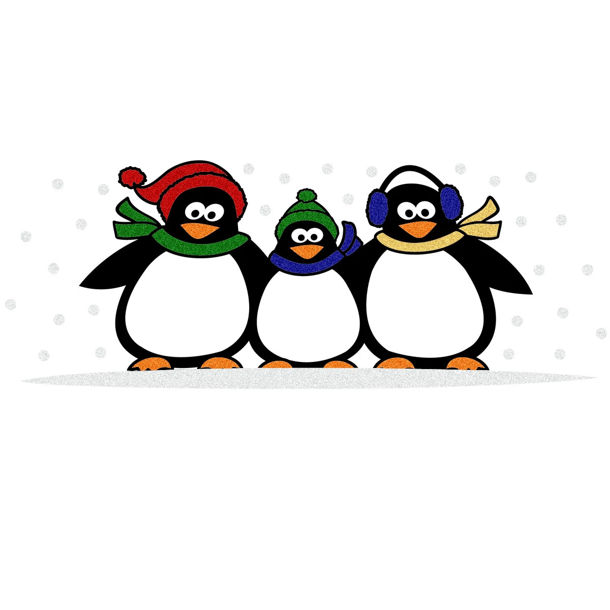 Personalized Penguin Family Of 3 Glass Sparkle Ornament 5 Personalized Penguin Family Of 3 Glass Sparkle Ornament - Image 3