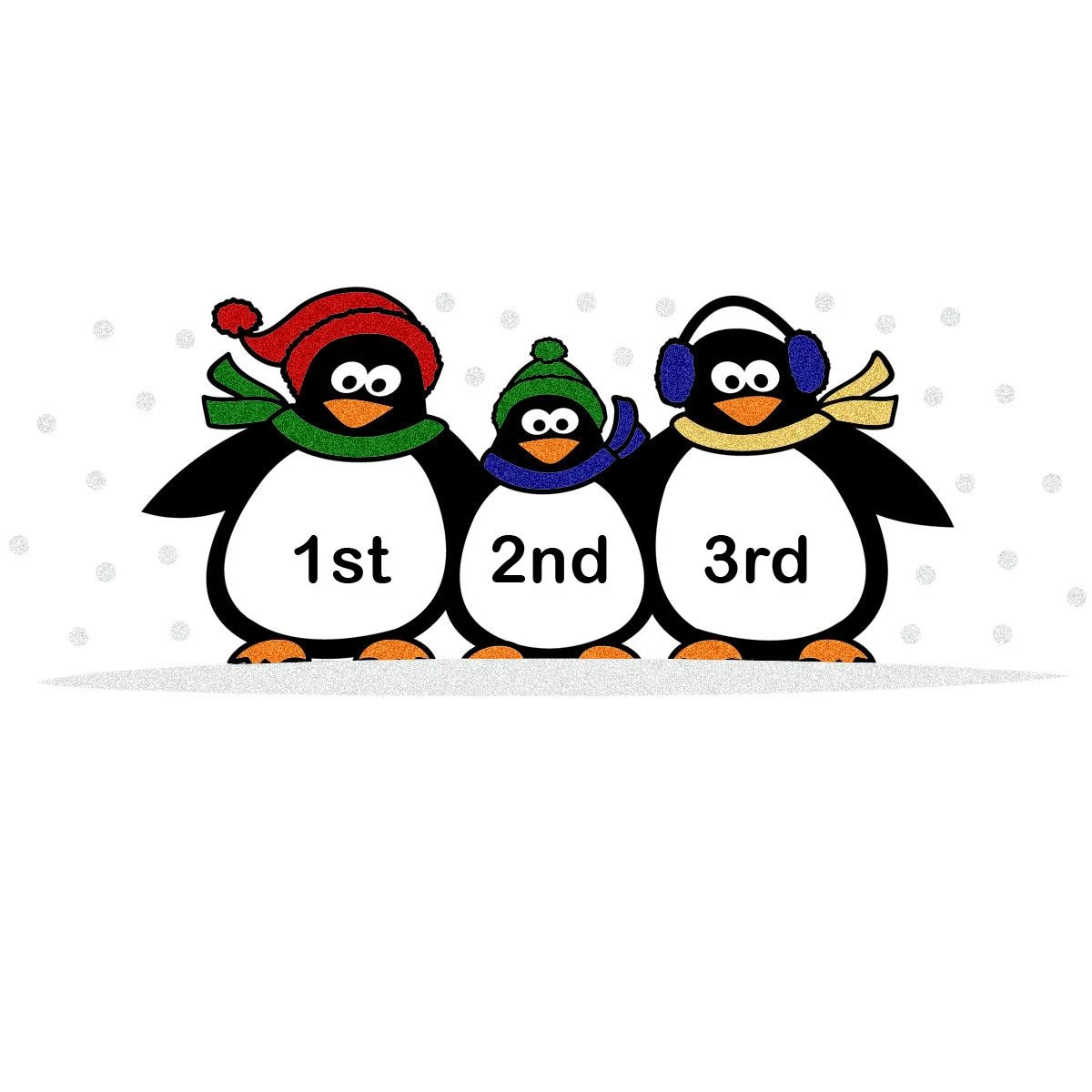 Personalized Penguin Family Of 3 Glass Sparkle Ornament 6 Personalized Penguin Family Of 3 Glass Sparkle Ornament - Image 4
