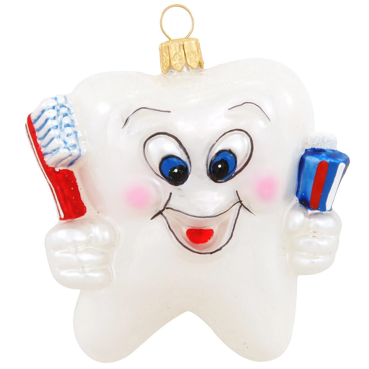 Happy Tooth Glass Ornament 3 Happy Tooth Glass Ornament