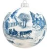 Blue Village Scene On White Glass Ornament 2 Blue Village Scene On White Glass Ornament -Holiday Decoration Store 1180190 web 1.default