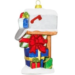 Personalized Mailbox With Gifts Glass Ornament -Holiday Decoration Store 1180257 web 2