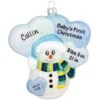 Personalized Blue Snowman Baby's First Christmas Glass Sparkle Ornament -Holiday Decoration Store 1180259 web 1.default
