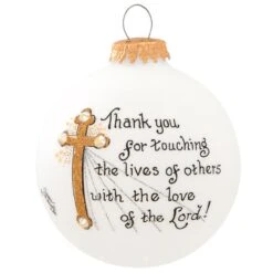 Ministry Thank You Glass Ornament