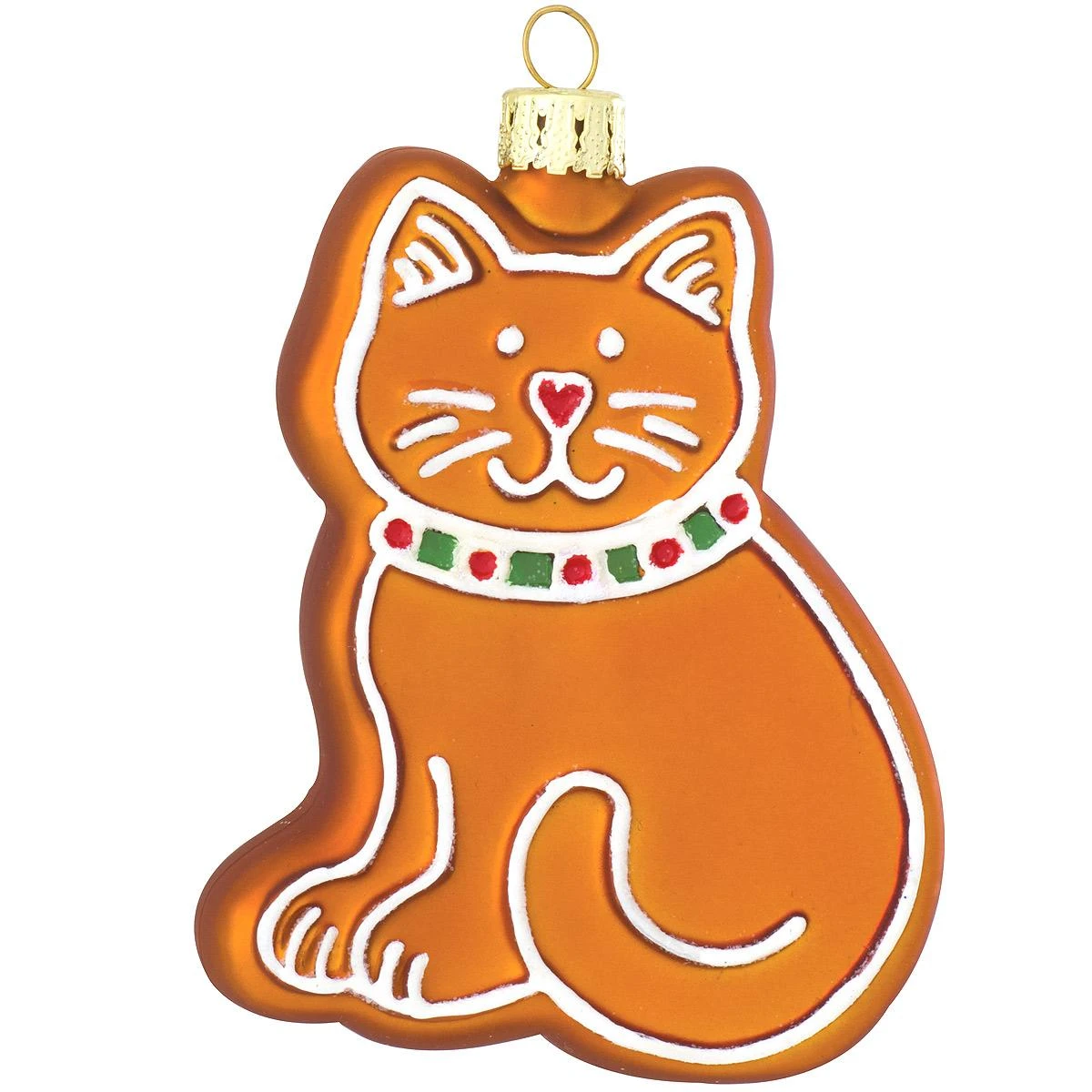 Personalized Gingerbread Cat With Collar Glass Ornament 4 Personalized Gingerbread Cat With Collar Glass Ornament - Image 2