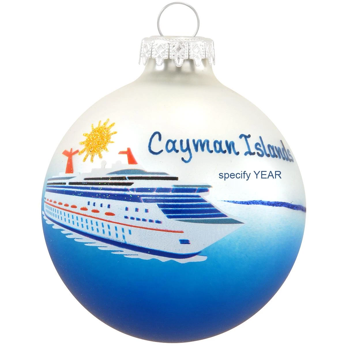 Personalized Cruise Ship Two-Tone Glass Ornament 3 Personalized Cruise Ship Two-Tone Glass Ornament