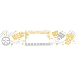 Personalized Theatre Design On Black Sparkle Glass Ornament -Holiday Decoration Store 1180683 web 3