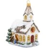 Country Church With Nativity Glass Ornament
