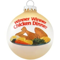 Chicken Dinner Glass Ornament