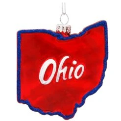 Ohio Buckeye State Glass Ornament