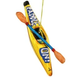 Paddle On Kayak Glass Ornament