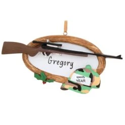 Personalized Ornament Hunting Rifle And Cap