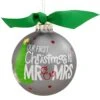 Our First Christmas As Mr And Mrs 4 Inch Glass Ornament