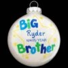 Personalized Big Brother Glass Sparkle Ornament
