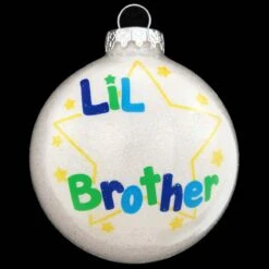 Personalized Lil Brother Glass Sparkle Ornament -Holiday Decoration Store 1186174 web 2