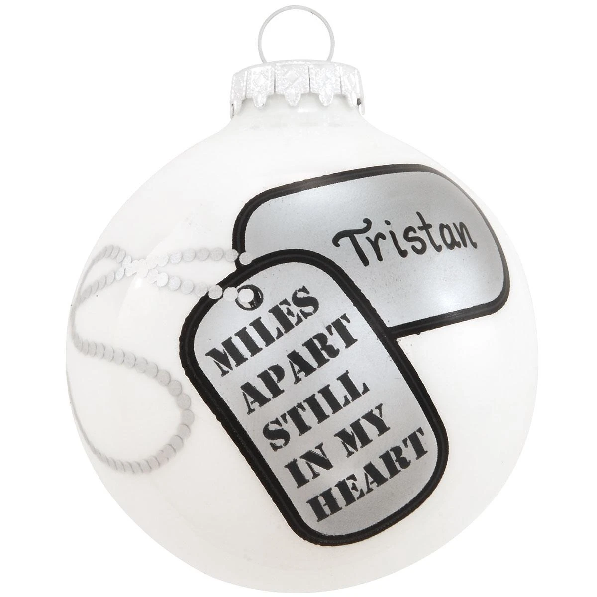 Personalized Miles Apart Still In My Heart Glass Ornament 3 Personalized Miles Apart Still In My Heart Glass Ornament