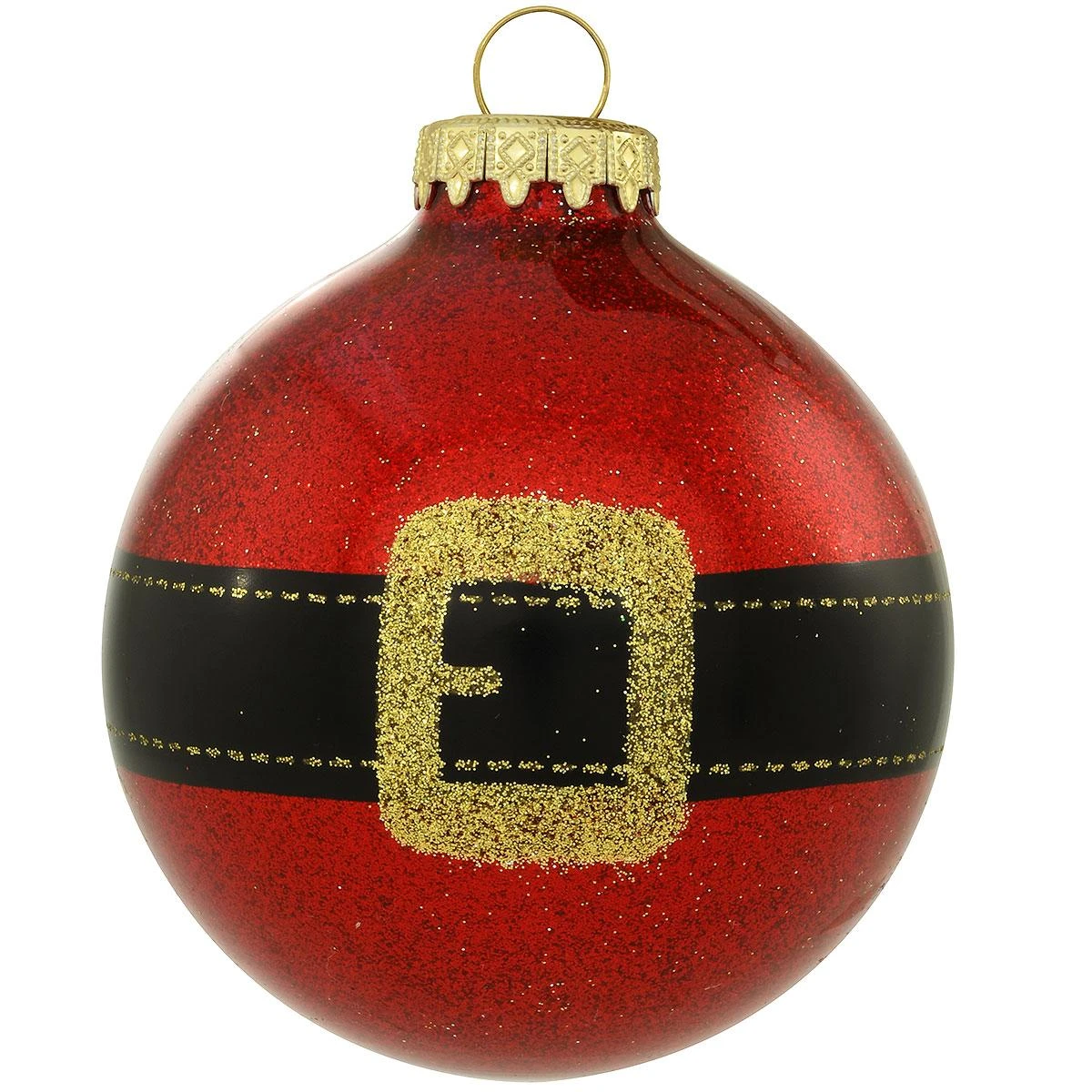 Personalized Santa Belt With Glitter Glass Ornament 4 Personalized Santa Belt With Glitter Glass Ornament - Image 2