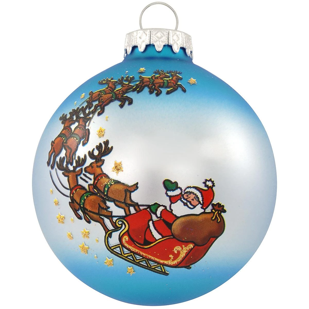 Personalized Santa's Sleigh Swirl Glass Ornament 4 Personalized Santa's Sleigh Swirl Glass Ornament - Image 2