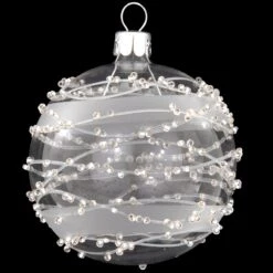 3" Wavy Stripes Beaded Glass Ornament