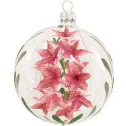 Indented Flowers Glass Ornament