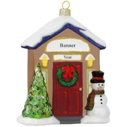 Personalized Front Door With Tree And Snowman Glass Ornament -Holiday Decoration Store 1187335 web 3