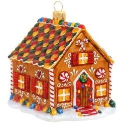 2015 Annual Form Gingerbread House Glass Ornament