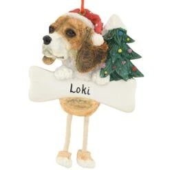 Personalized Beagle Ornament With Dangling Legs