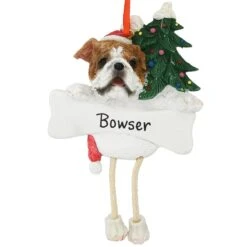Personalized Bulldog Ornament With Dangling Legs