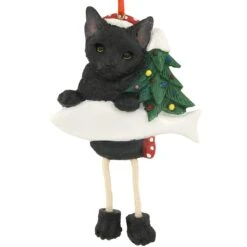 Personalized Black Cat Ornament With Dangling Legs -Holiday Decoration Store 1187379 web 2