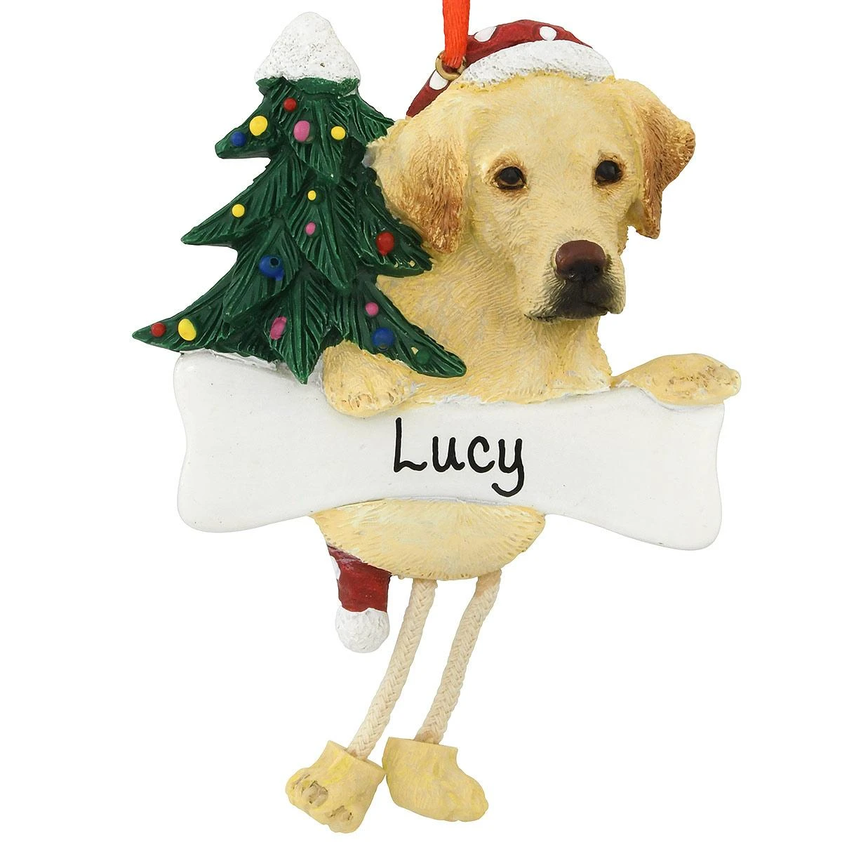 Personalized Yellow Lab Ornament With Dangling Legs 3 Personalized Yellow Lab Ornament With Dangling Legs