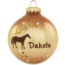 Personalized Horse Swirl 2-Tone Glass Ornament