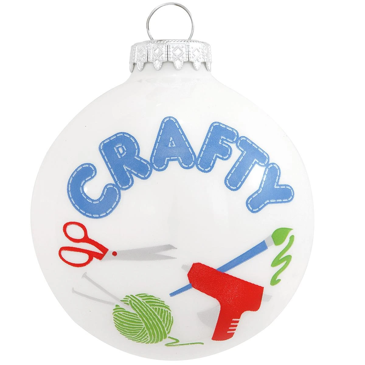 Personalized CRAFTY Glass Ornament 4 Personalized CRAFTY Glass Ornament - Image 2
