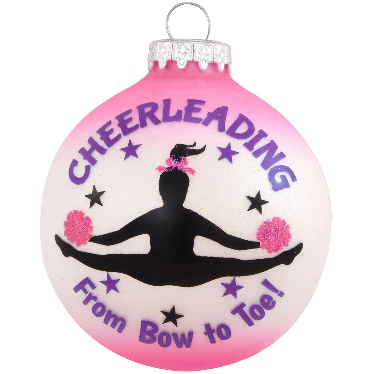 Cheerleading From Bow To Toe Glass Ornament 3 Cheerleading From Bow To Toe Glass Ornament