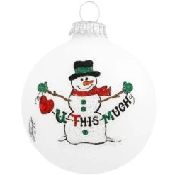 Love You This Much Heart Gifts Glass Ornament