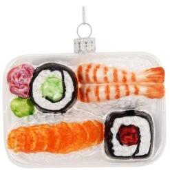 Sushi Plate Glass Ornament