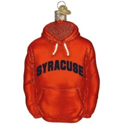 Syracuse University Hoodie Glass Ornament